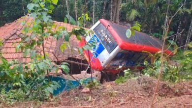 Karnataka Bus Accident: कर्नाटक में हैरान कर देने वाला हादसा, छत पर चढ़ गई बस! लोग बोले- ऐसा कभी नहीं देखा