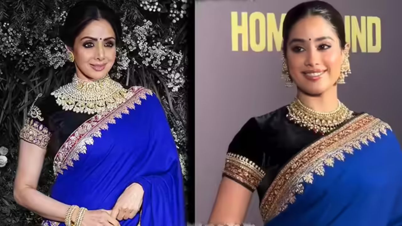 Janhvi Kapoor ने अपनी मां श्रीदेवी की साड़ी में की धमाकेदार एंट्री, फैंस हुए भावुक और सोशल मीडिया पर तहलका