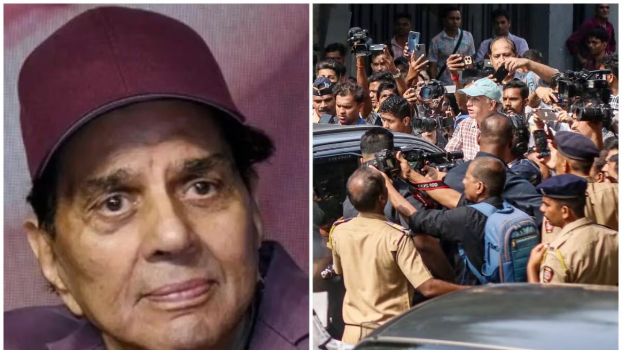 Dharmendra की अंतिम यात्रा में बॉलीवुड सितारे मौजूद, शाहरुख ने शेयर किया फोटो और भावुक श्रद्धांजलि, फैंस उदास