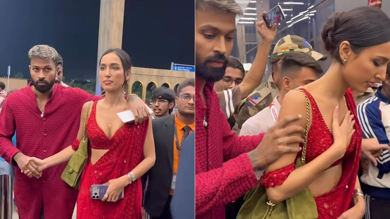 Hardik Pandya-Mahieka Sharma: सूरत एयरपोर्ट पर हार्दिक पांड्या का रोमांटिक अंदाज, महिका शर्मा के लिए किया सुरक्षात्मक कदम