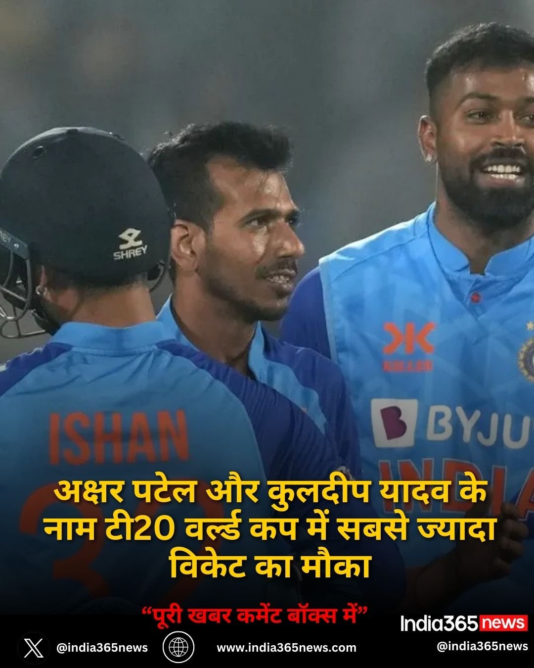 अक्षर पटेल और कुलदीप यादव के नाम टी20 वर्ल्ड कप में सबसे ज्यादा विकेट का मौका