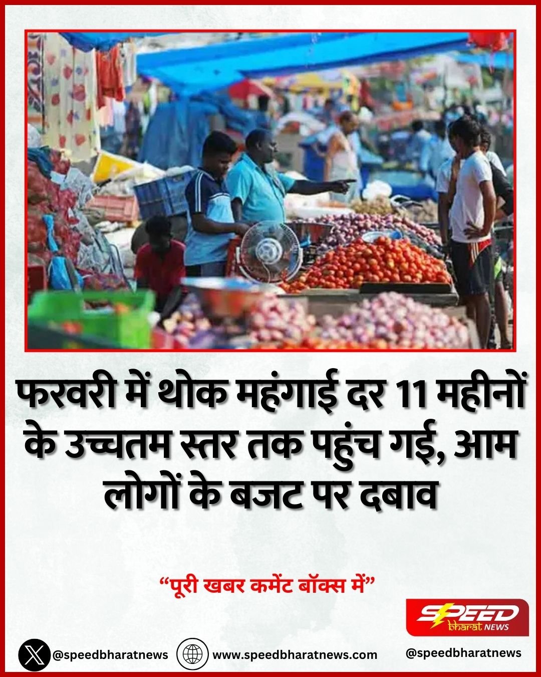 फरवरी में थोक महंगाई दर 11 महीनों के उच्चतम स्तर तक पहुंच गई, आम लोगों के बजट पर दबाव