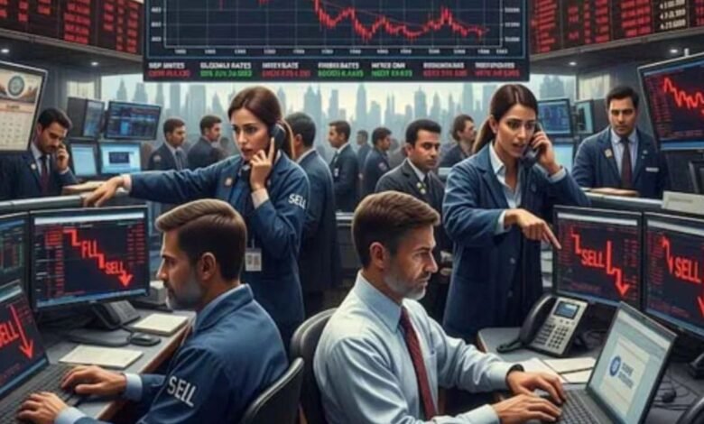 शेयर बाजार में विदेशी निवेशकों की भारी बिकवाली से मचा हड़कंप लगातार निकासी जारी
