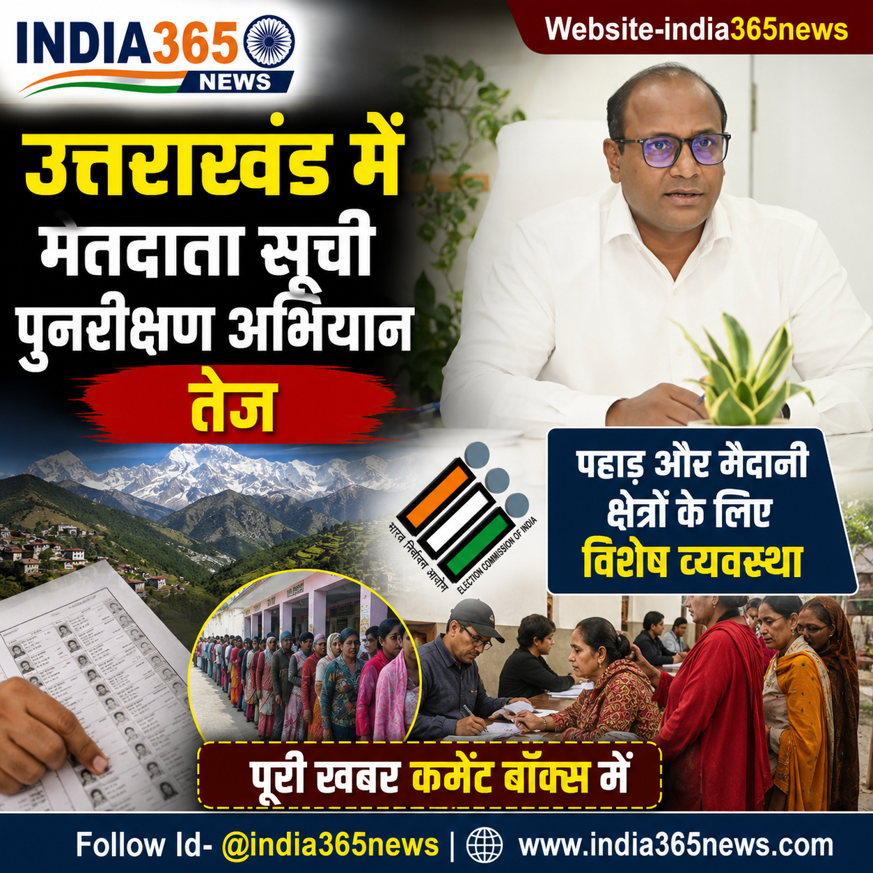 उत्तराखंड में मतदाता सूची पुनरीक्षण अभियान तेज, पहाड़ और मैदानी क्षेत्रों के लिए विशेष व्यवस्था