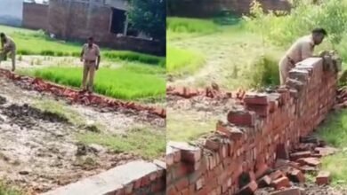 बरेली में दरोगा का वीडियो वायरल, निर्माणाधीन दीवार गिराते दिखे; पुलिस पर उठे सवाल