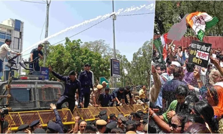 गुरुग्राम में NEET पेपर लीक पर कांग्रेस का प्रदर्शन, मिनी सचिवालय घेराव, शिक्षा मंत्री के इस्तीफे की मांग