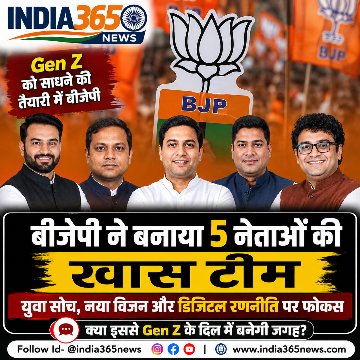Gen Z को साधने की तैयारी, बीजेपी ने नितिन नवीन समेत पांच नेताओं की खास टीम बनाई
