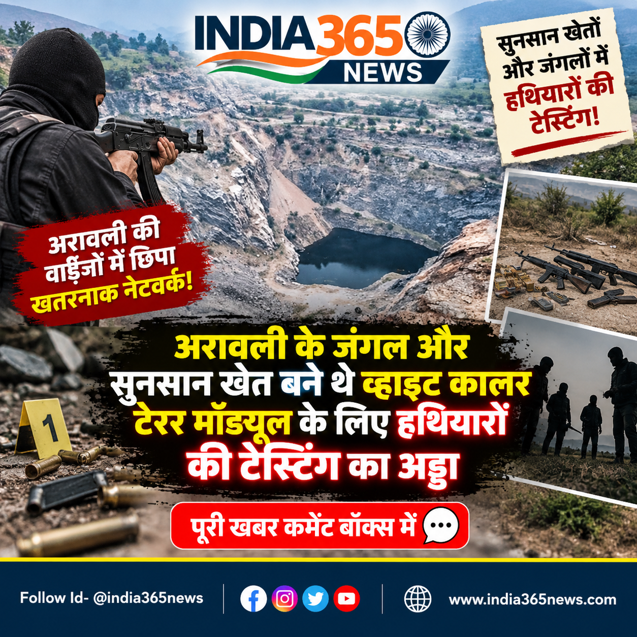 अरावली के जंगल और सुनसान खेत बने थे व्हाइट कालर टेरर मॉड्यूल के लिए हथियारों की टेस्टिंग का अड्डा