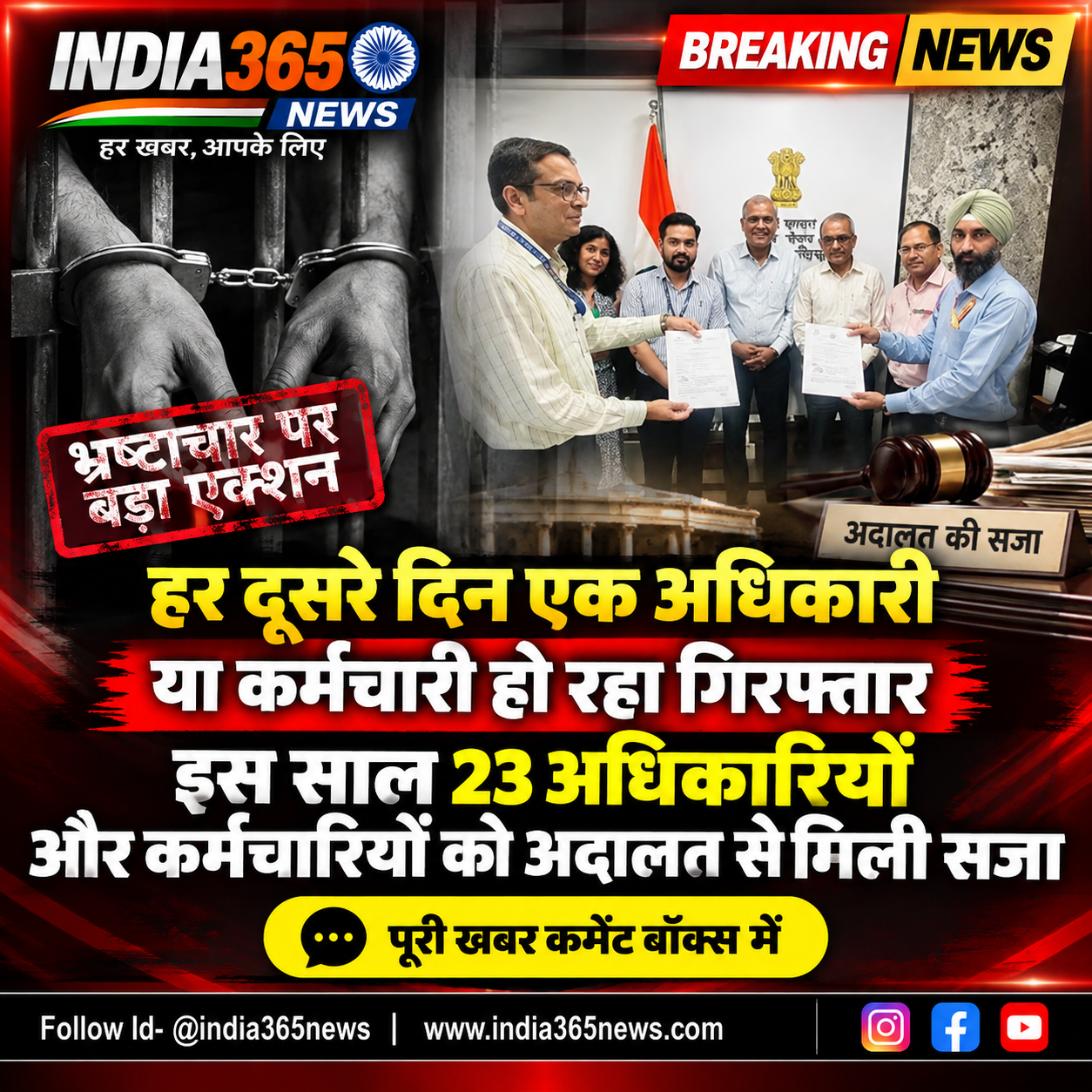 हर दूसरे दिन एक अधिकारी या कर्मचारी हो रहा गिरफ्तार 

इस साल 23 अधिकारियों और कर्मचारियों को अदालत से मिली सजा