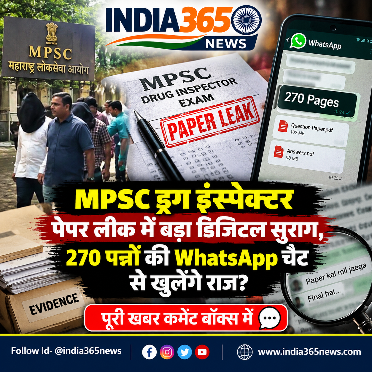 MPSC ड्रग इंस्पेक्टर पेपर लीक में बड़ा डिजिटल सुराग, 270 पन्नों की WhatsApp चैट से खुलेंगे राज?