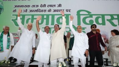 नूंह में पूर्व उपप्रधानमंत्री चौ. देवीलाल की 113वीं जयंती पर सम्मान दिवस रैली आयोजित