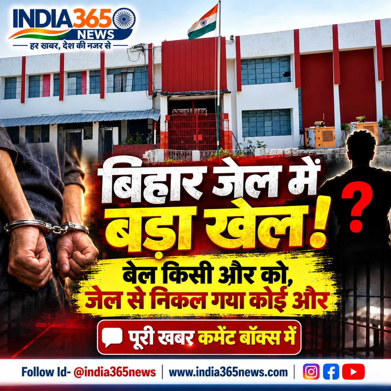 बिहार जेल में बड़ा खेल! बेल किसी और को, जेल से निकल गया कोई और
